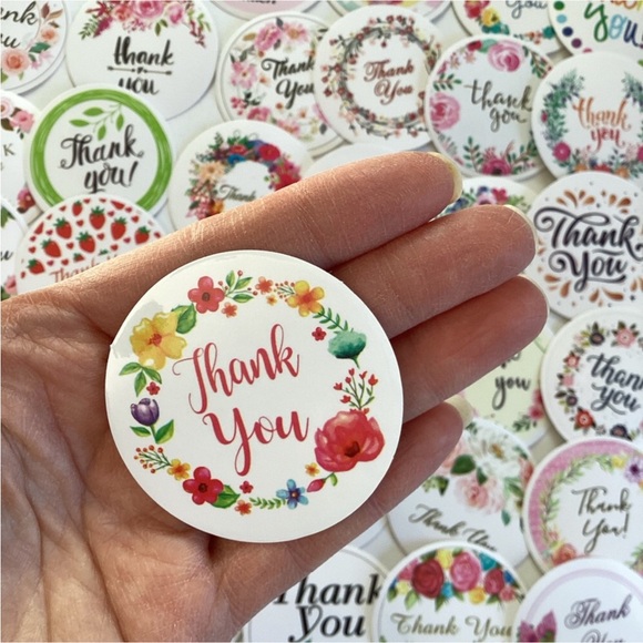 🛍️$5 Add-on🛍️ 25 vinyl thank you stickers - Picture 3 of 3